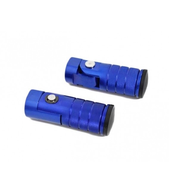 ESTRIBERAS PIT MOTARD ABATIBLES CNC COLOR AZUL